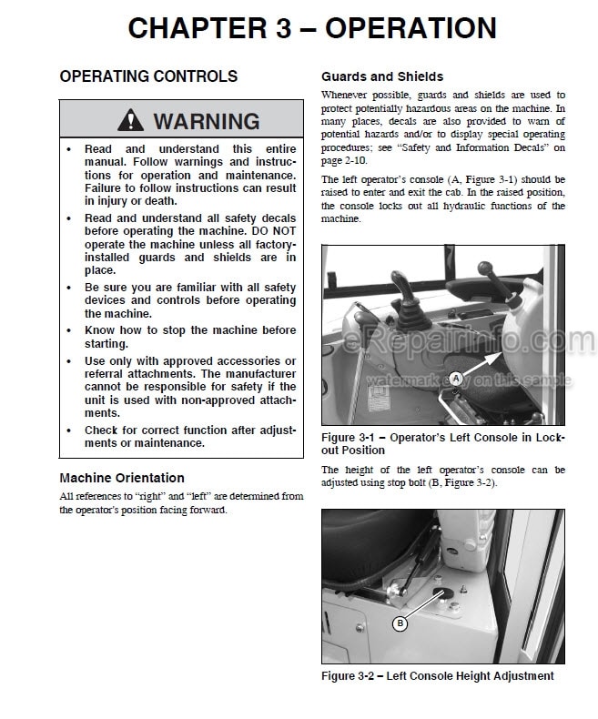 Photo 3 - Gehl 283Z Operators Manual Compact Excavator