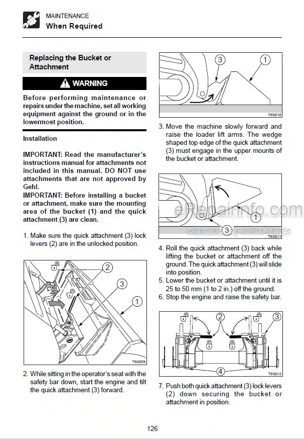 Photo 6 - Gehl DC2300 Series Operators Manual Disc Mower Conditioner