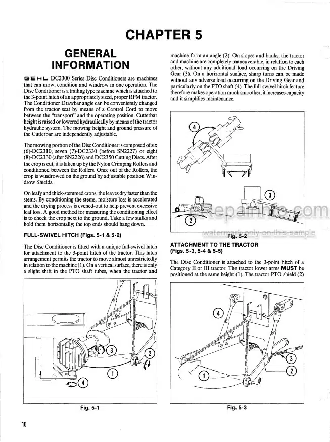 Photo 1 - Gehl DC2300 Series Operators Manual Disc Mower Conditioner