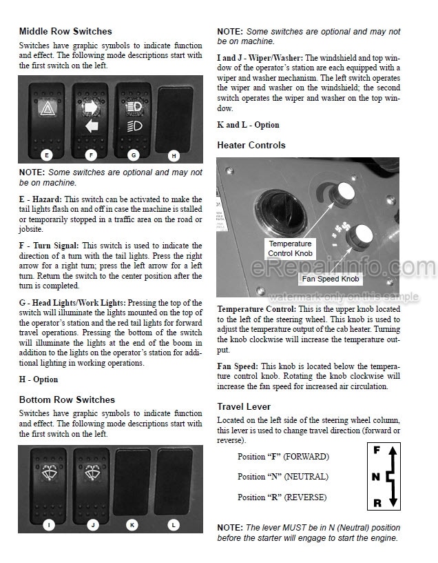 Photo 12 - Gehl RS5-19 Operators Manual Telescopic Handler