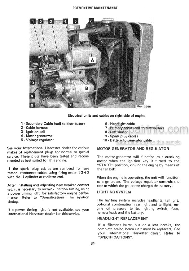 Photo 12 - International 184 Operators Manual Tractor 1084587R1