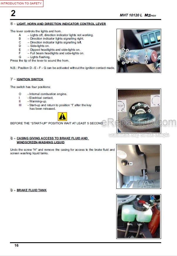Photo 3 - Manitou MHT10120 M Series E3 Operators Manual Telescopic Handler