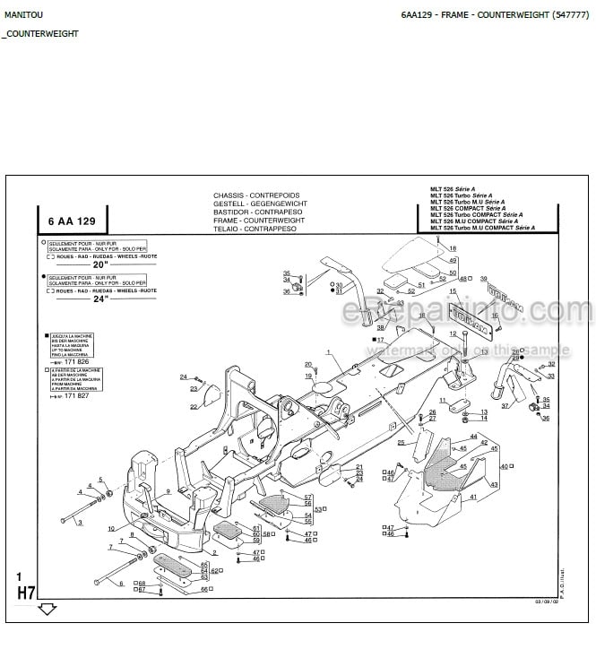 Photo 6 - Manitou MLT625-75H S1 E3 Turbo Comfort S2 E3 Parts Catalog Telescopic Handler