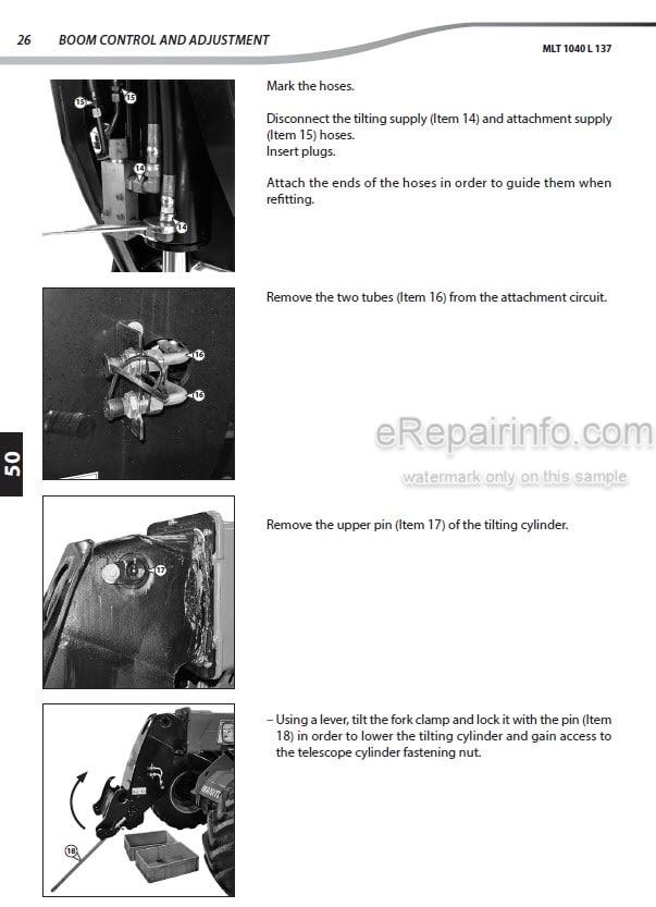 Photo 3 - Manitou MLT840-115 MLT840-137 MLT1040L-137 ST4 S1 Repair Manual Telescopic Handler