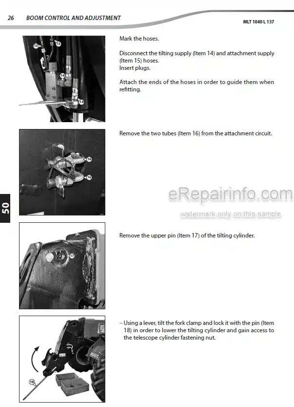 Photo 7 - Manitou MLT845-100D H LSU MLT845-120D LSU ST3B-S1 Repair Manual Telescopic Handler