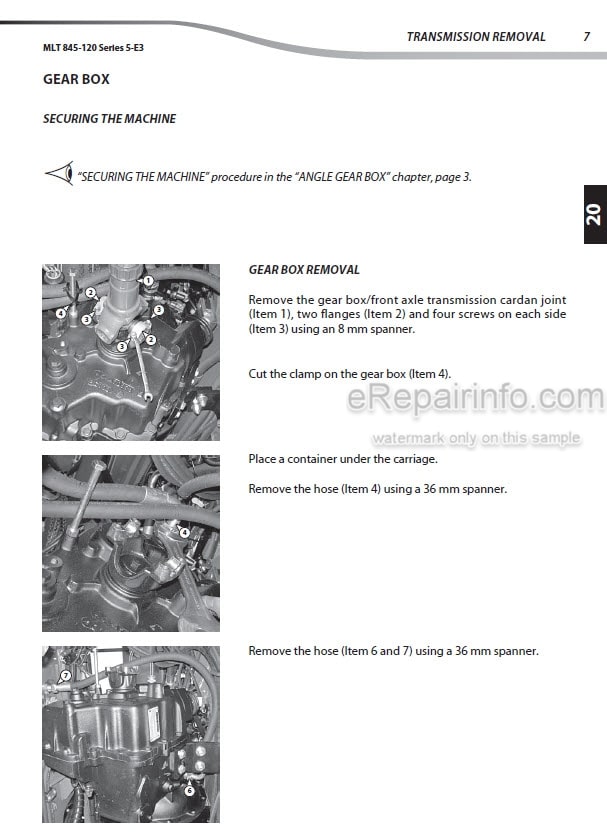 Photo 9 - Manitou MLT845-120 MLT845-120H Series 4-E3 5-E3 Repair Manual Telescopic Handler