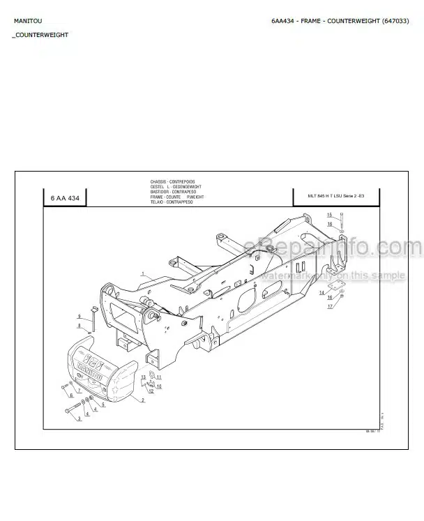Photo 7 - Manitou MLT845H Turbo LSU Serie 2-E3 Parts Catalog Telescopic Handler