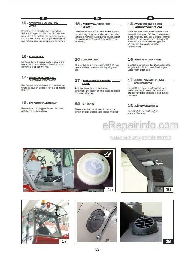 Photo 4 - Manitou MRT1440 MRT1640 MRT1840 E3 Easy Operators Manual Telescopic Handler