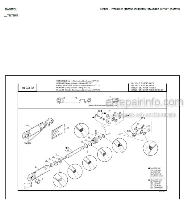 Photo 4 - Manitou MSI20D To MH25-4T Buggie S2-E2 Parts Catalog Forklift
