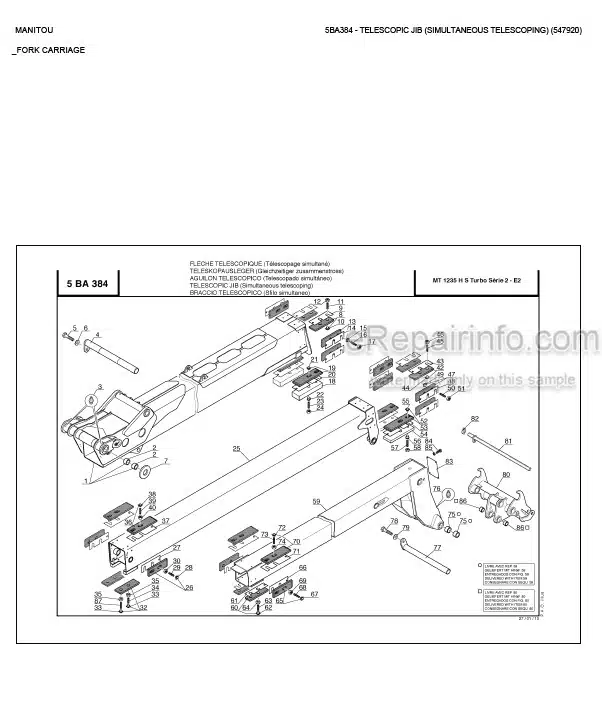 Photo 6 - Manitou MLT960 Operators Manual Draft Telescopic Handler
