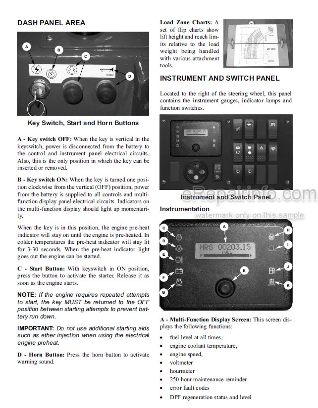 Photo 10 - Manitou MT5519 Operators Manual Telescopic Handler 25144-