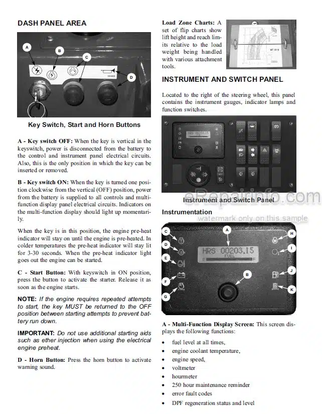Photo 6 - Manitou MT6034T Operators Manual Telescopic Handler 16251-