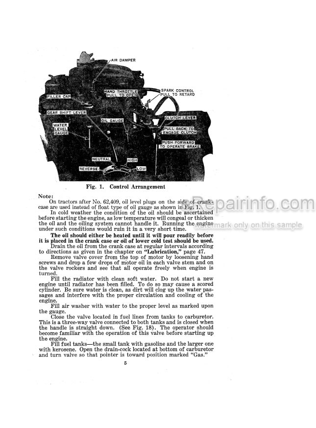 Photo 3 - Case IH Model K 18-32 Operators Manual Tractor