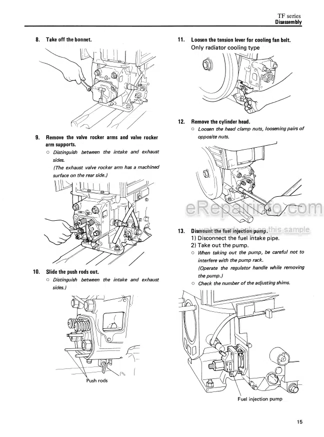 Photo 6 - Yanmar TS190 TS190R TS230 TS230R Service Manual Diesel Engine