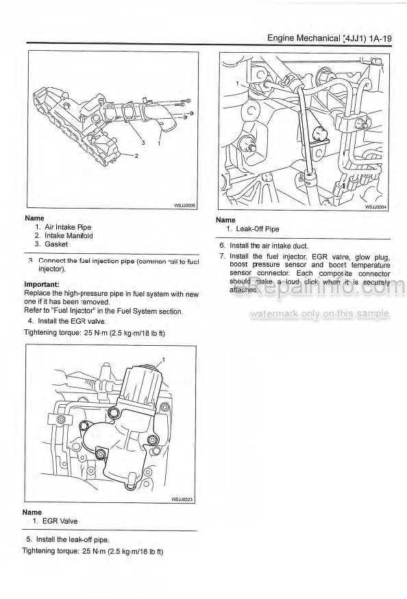Photo 5 - Isuzu AI-4JJ1X Workshop Manual Industrial Diesel Engine