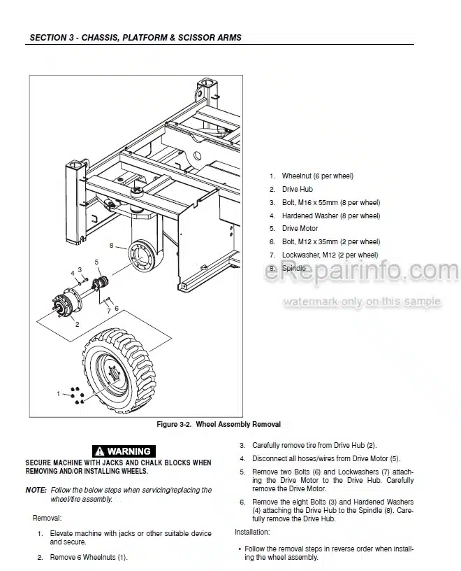 Photo 4 - JLG 67SL Service And Maintenance Manual Scissor Lift