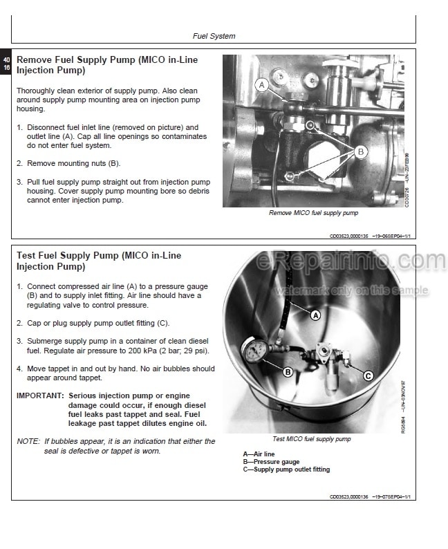 Photo 4 - John Deere Powertech 2.9 L Repair Manual Diesel Engine