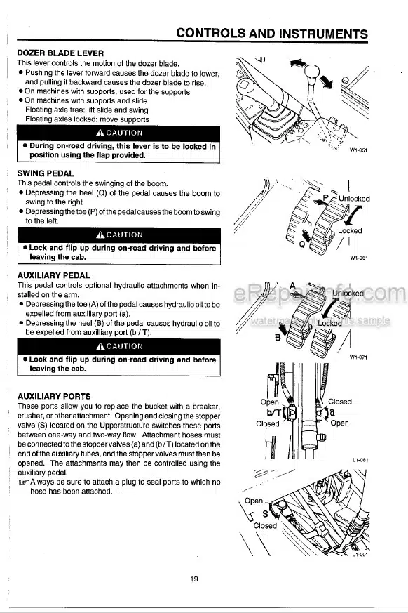 Photo 4 - Takeuchi TB070W Operators Manual Compact Excavator 1713004-