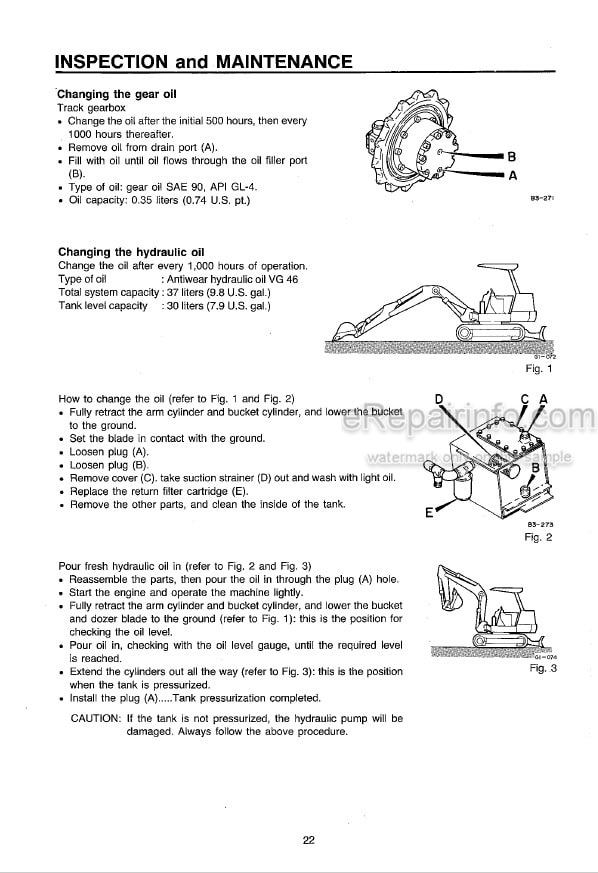 Photo 11 - Takeuchi TB100 Operators Manual Compact Excavator