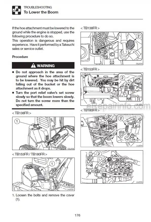 Photo 7 - Takeuchi TB80FR Operators Manual Hydraulic Excavator 17820256-