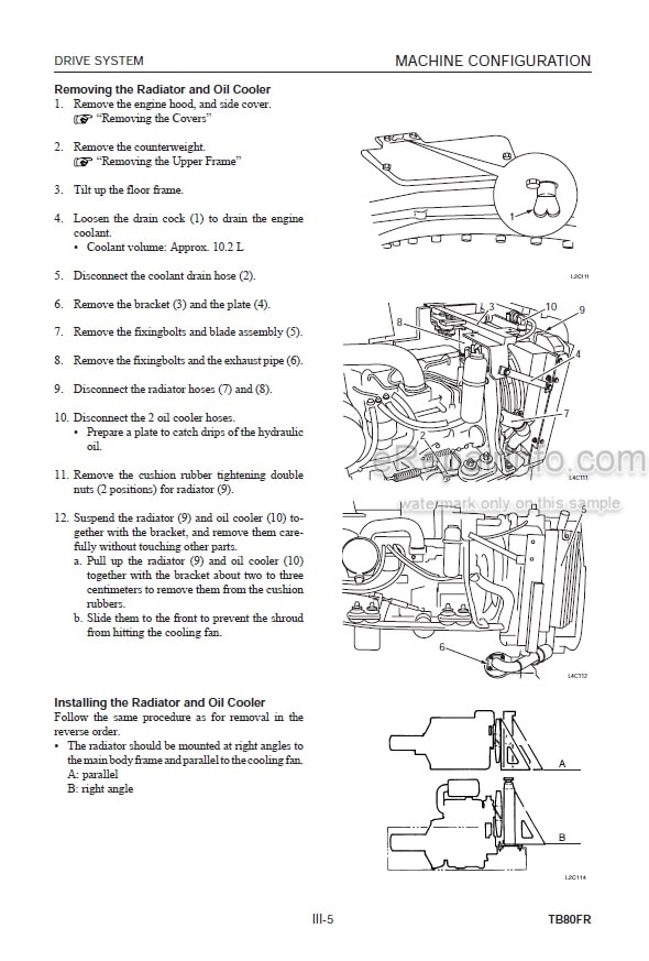 Photo 11 - Takeuchi TB80FR Workshop Manual Compact Excavator 17820001-