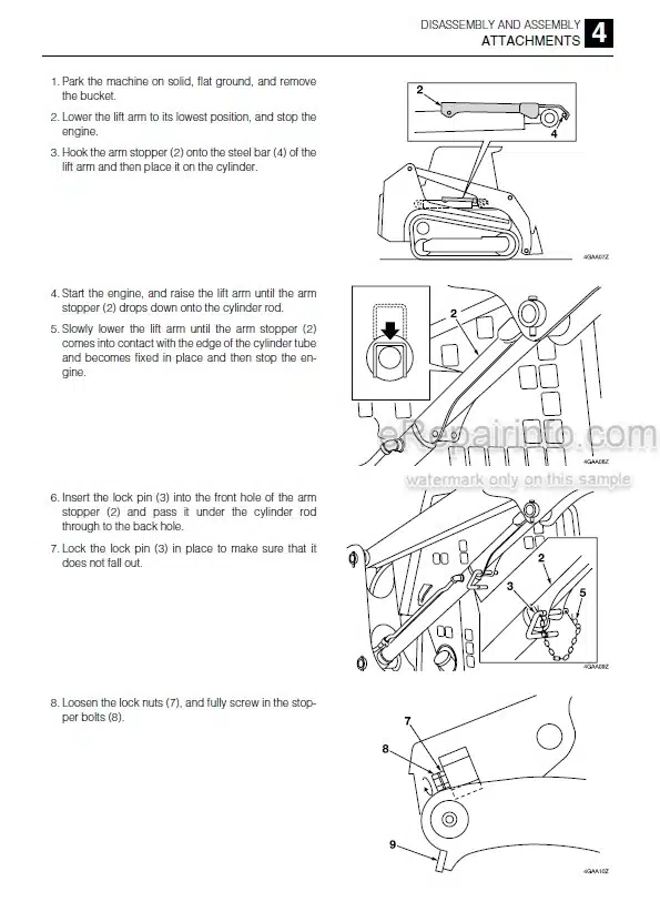 Photo 8 - Takeuchi TL120 Workshop Manual Crawler Loader 21200008-