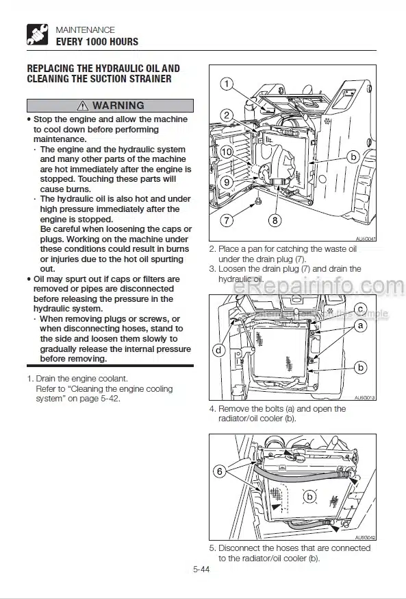 Photo 6 - Takeuchi TB128FR Operators Manual Mini Excavator 128300003-