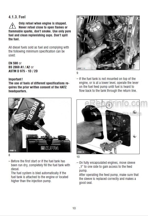 Photo 9 - Hatz 1D41 1D42 1D50 1D81 1D90 Original Instruction Book Manual Engine