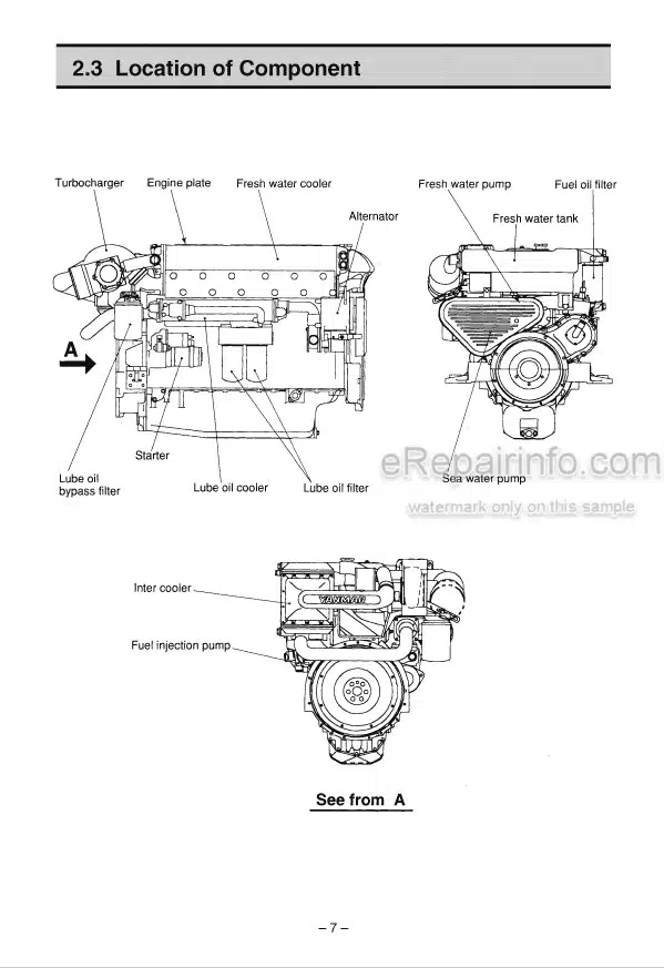 Photo 6 - Yanmar 6CXM-GTE2 Operation Manual Diesel Engine