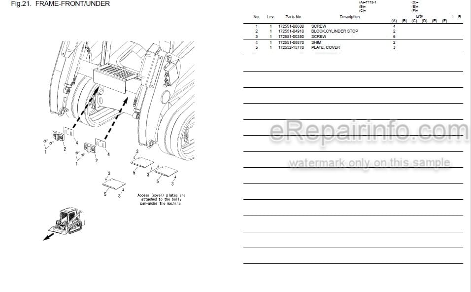 Photo 3 - Yanmar T175-1 Parts Catalog Compact Track Loader