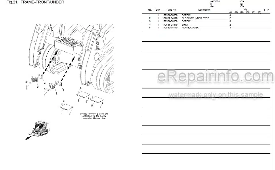 Photo 3 - Yanmar T175-1 Parts Catalog Compact Track Loader