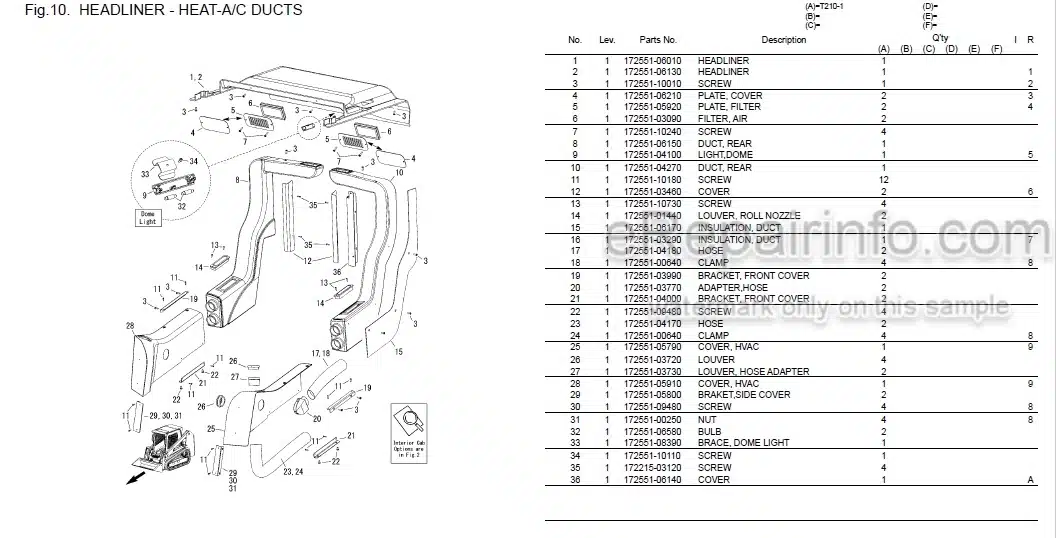 Photo 1 - Yanmar T210-1 Parts Catalog Compact Track Loader