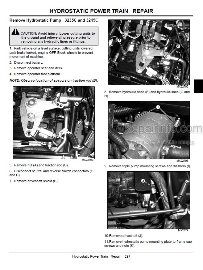 Photo 10 - John Deere 3225C 3235C 3245C Technical Manual Lightweight Fairway Mower TM2105