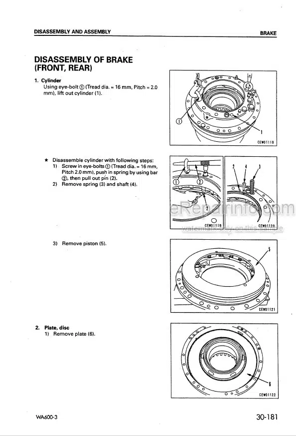 Photo 4 - Komatsu Avance WA600-3 Shop Manual Wheel Loader SEBMW01400 SN 50363-