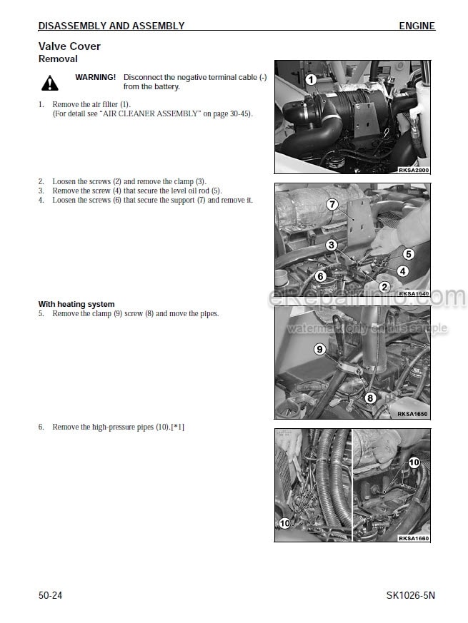 Photo 7 - Komatsu SK1026-5 Turbo Shop Manual Skid Steer Loader WEBM006000 SN 37CTF50001-