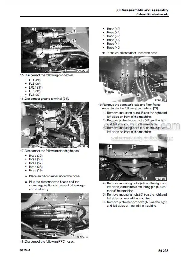 Photo 4 - Komatsu WA270-7 Shop Manual Wheel Loader SEN06255-01 SN 80001-