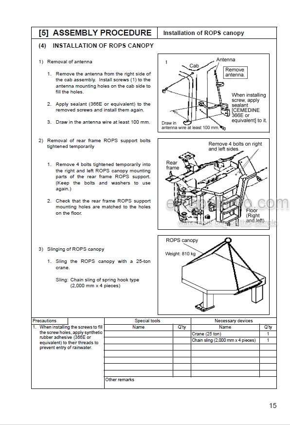 Photo 2 - Komatsu WA600-3 Field Assembly Instructions Wheel Loader GEN00090-00 SEAW006000 SN 50001-