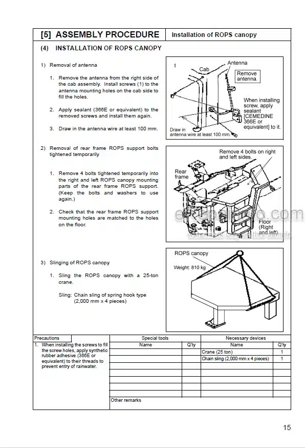 Photo 2 - Komatsu WA600-3 Field Assembly Instructions Wheel Loader GEN00090-00 SEAW006000 SN 50001-