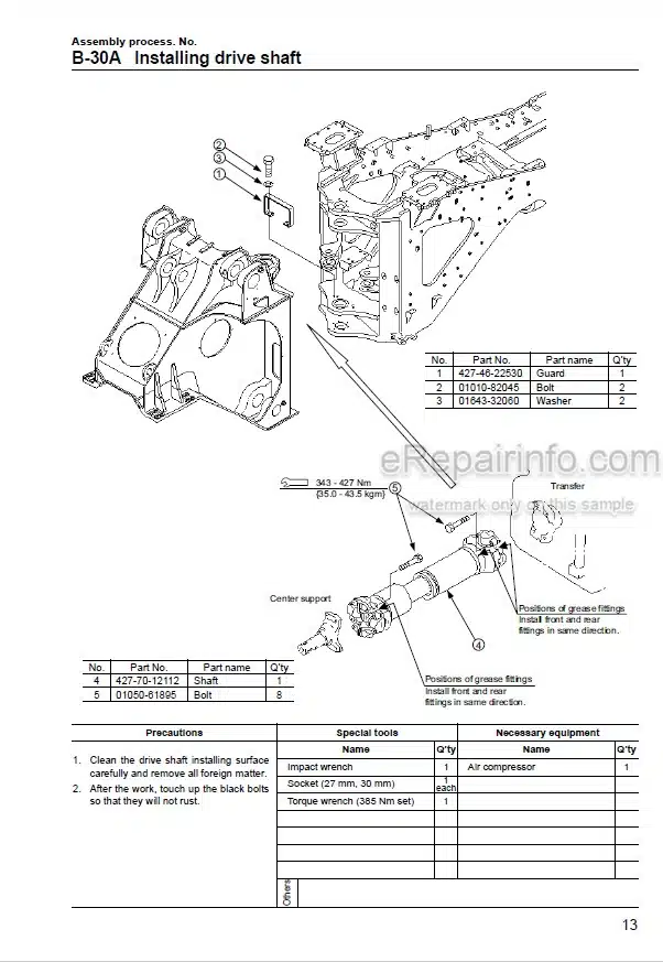 Photo 7 - Komatsu WA800-3 Field Assembly Manual Wheel Loader GEN00018-00 SN 50001-