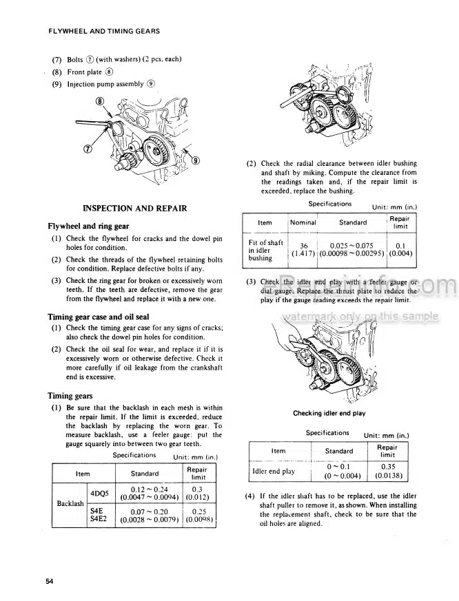 Photo 6 - Mitsubishi 4DQ7 S4S Service Manual Engine For FD10 FD14 FD15 FD18 Forklifts 99719-95100