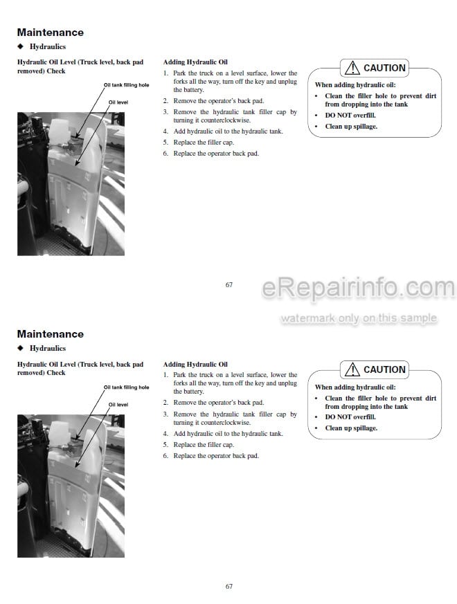 Photo 7 - Mitsubishi ESR15N2 ESR18N2 Operating And Maintenance Instructions Forklift 51423155