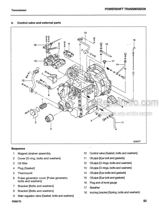 Photo 3 - Mitsubishi FD60 FD70 Service Manual Forklift Chassis And Mast 99709-76100