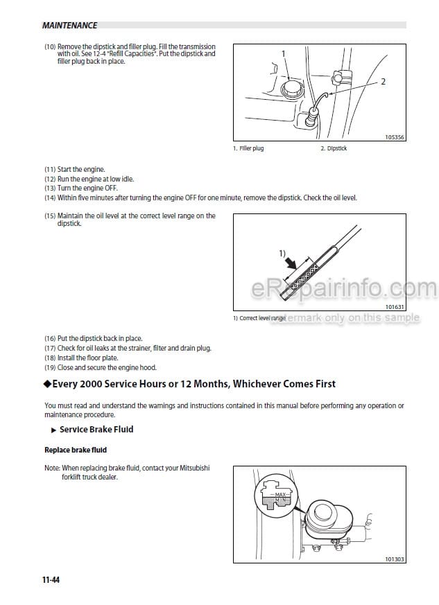 Photo 2 - Mitsubishi FD70NM Operation And Maintenance Manual Forklift 99700-7A110 99700-7AH00