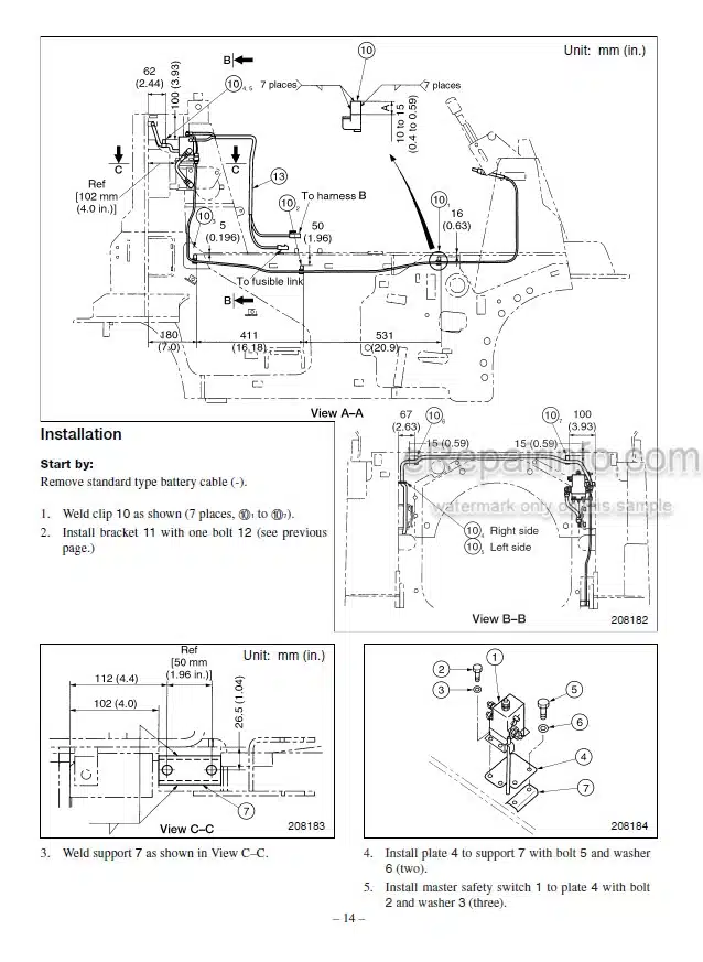 Photo 6 - Mitsubishi FBC35N FBC40N FBC45N Service Manual Forklift Chassis And Mast WENB8472-01