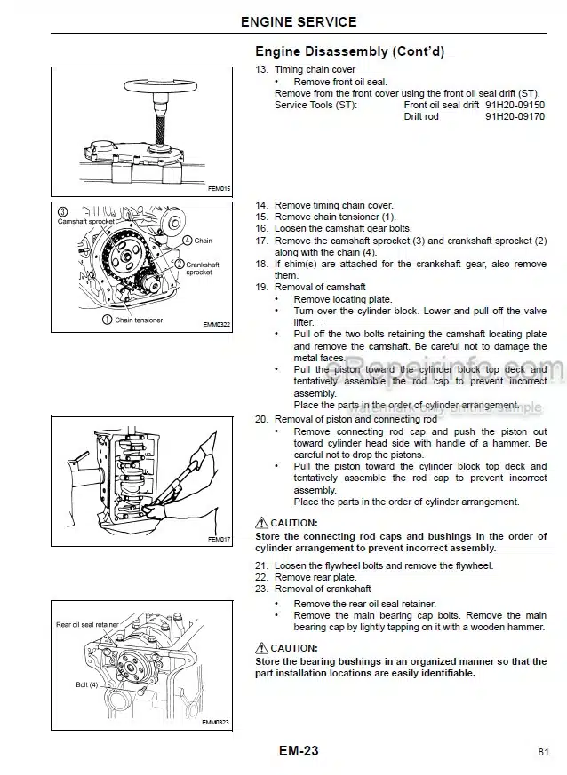 Photo 7 - Mitsubishi K21 K25 Service Manual Engine