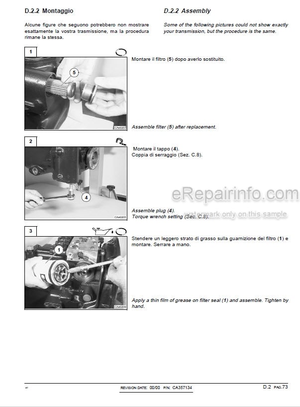 Photo 4 - Carraro TLB2 Pwershift Repair Manual Transmission For Komatsu WB140PS-2 WB150PS-2 Backhoe Loader CEBD009200