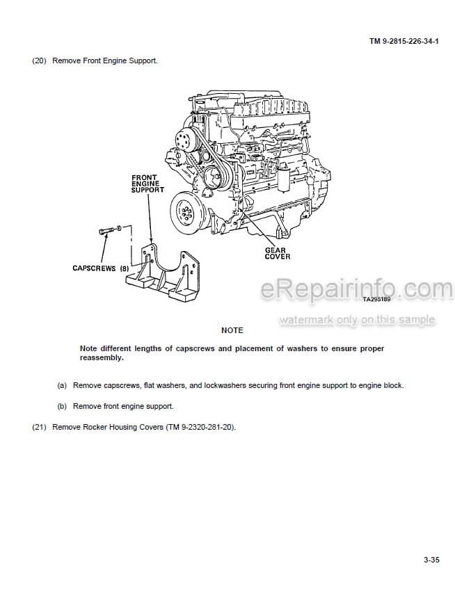 Photo 2 - Cummins NTC400BC2 Direct And General Support Maintenance Manual Engine TM92815226341