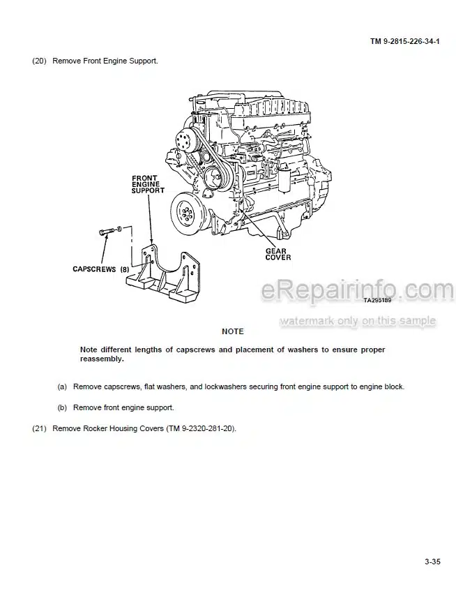 Photo 10 - Cummins NTC400BC2 Direct And General Support Maintenance Manual Engine TM92815226341