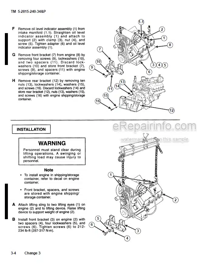 Photo 7 - Cummins NTC400BC2 Direct And General Support Maintenance Manual Engine TM92815226341