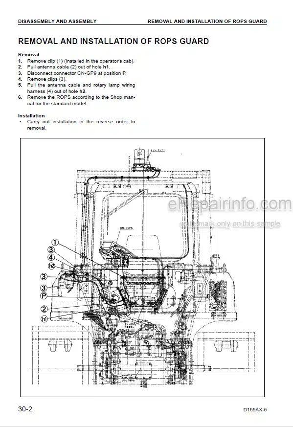 Photo 12 - Komatsu D155AX-5 IBlade Spec Shop Manual Bulldozer SEBM038800 SN 76001-